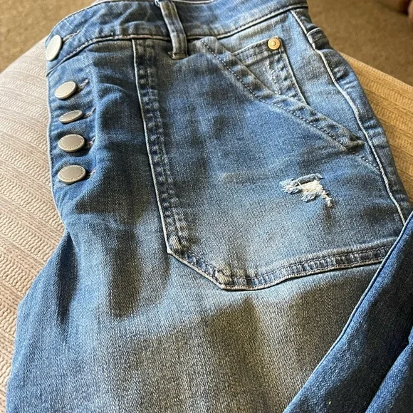 Democracy ab Technology Stylish Blue Distressed Jeans size 8 - Picture 2 of 10